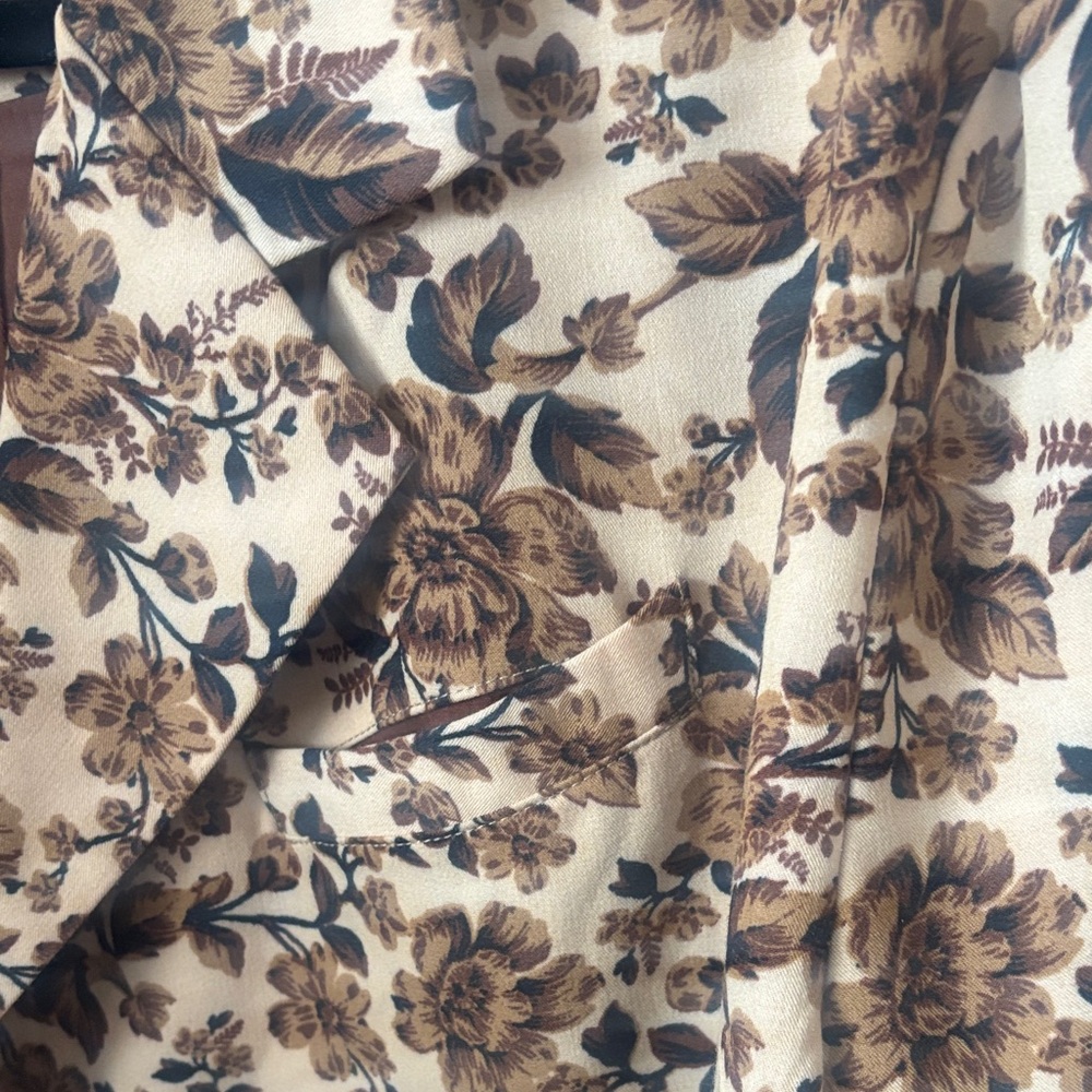 Free People Cali Box Floral Brown Blazer - Picture 3 of 5